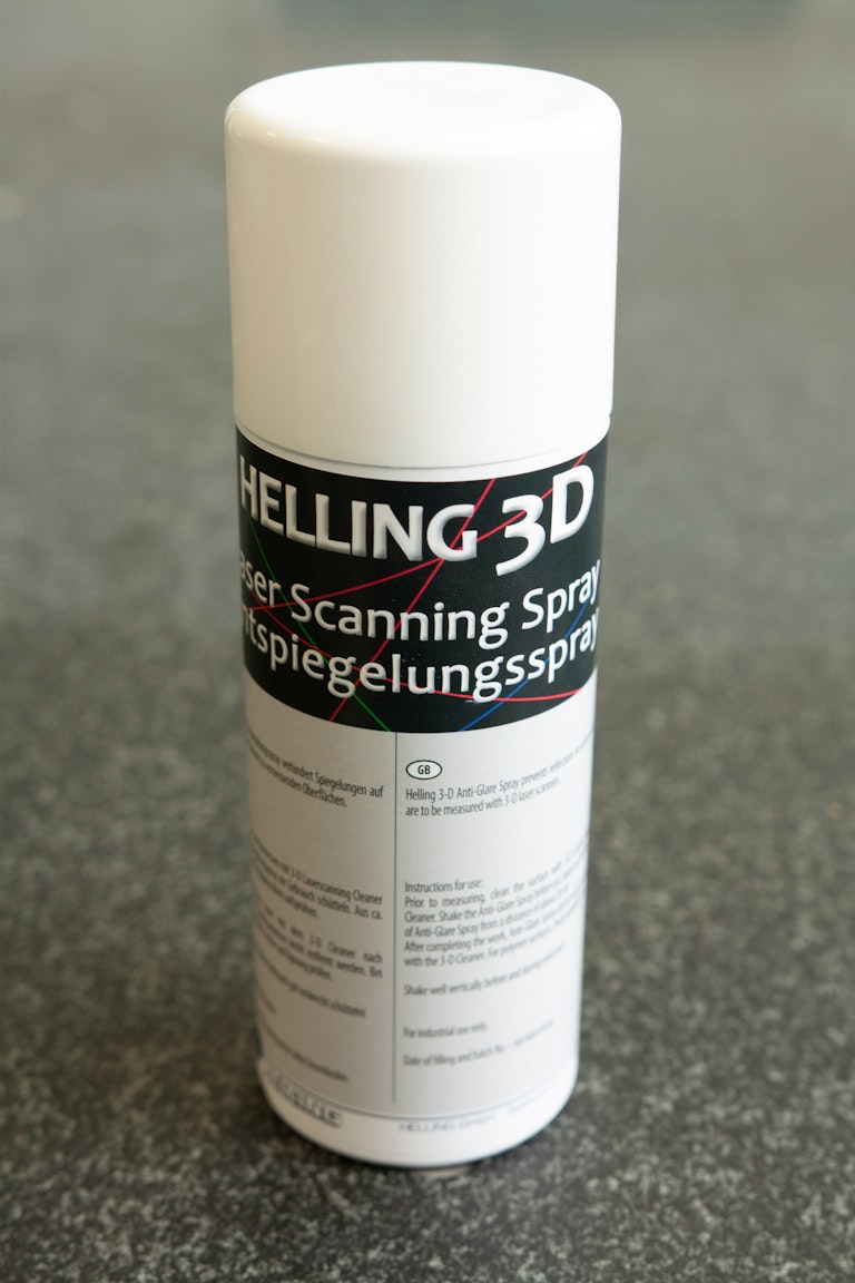 3-D laser scanning spray